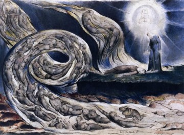 William Blake Painting - El torbellino de los amantes Francesca Da Rimini y Paolo Malatesta Romanticismo Edad romántica William Blake